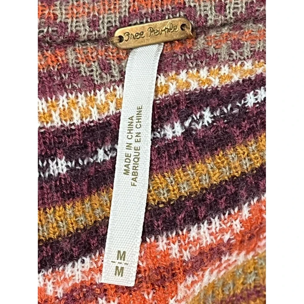 Free People Sleeveless Knit Dress Striped Nordic Boho festival retro Orange Red